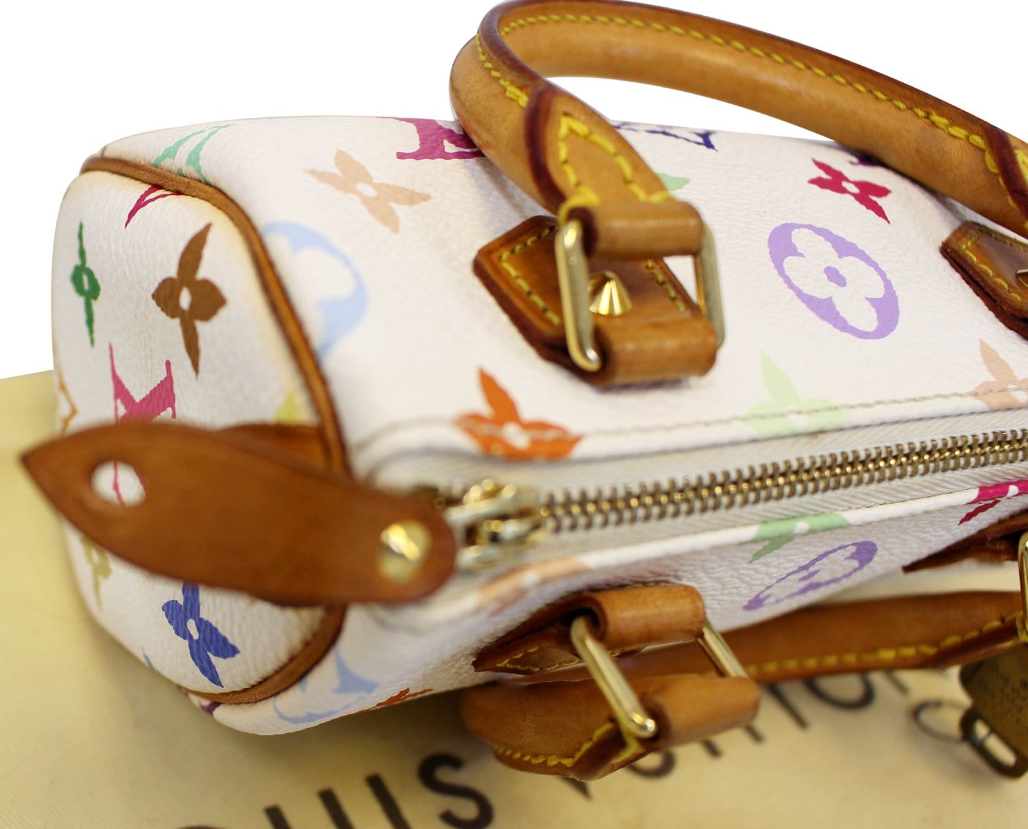 LV Nano Speedy White Multicolor Bag, Luxury, Bags & Wallets on