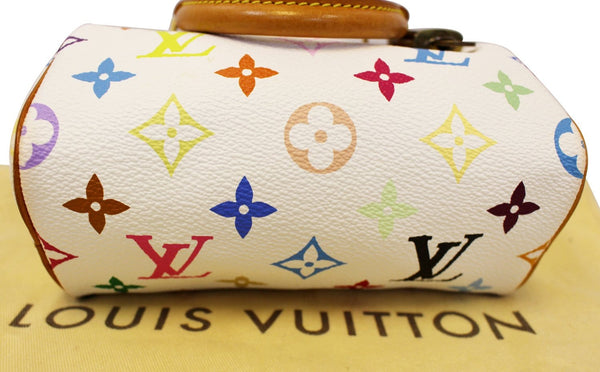 LOUIS VUITTON Monogram Multicolor Mini Speedy White Satchel Bag