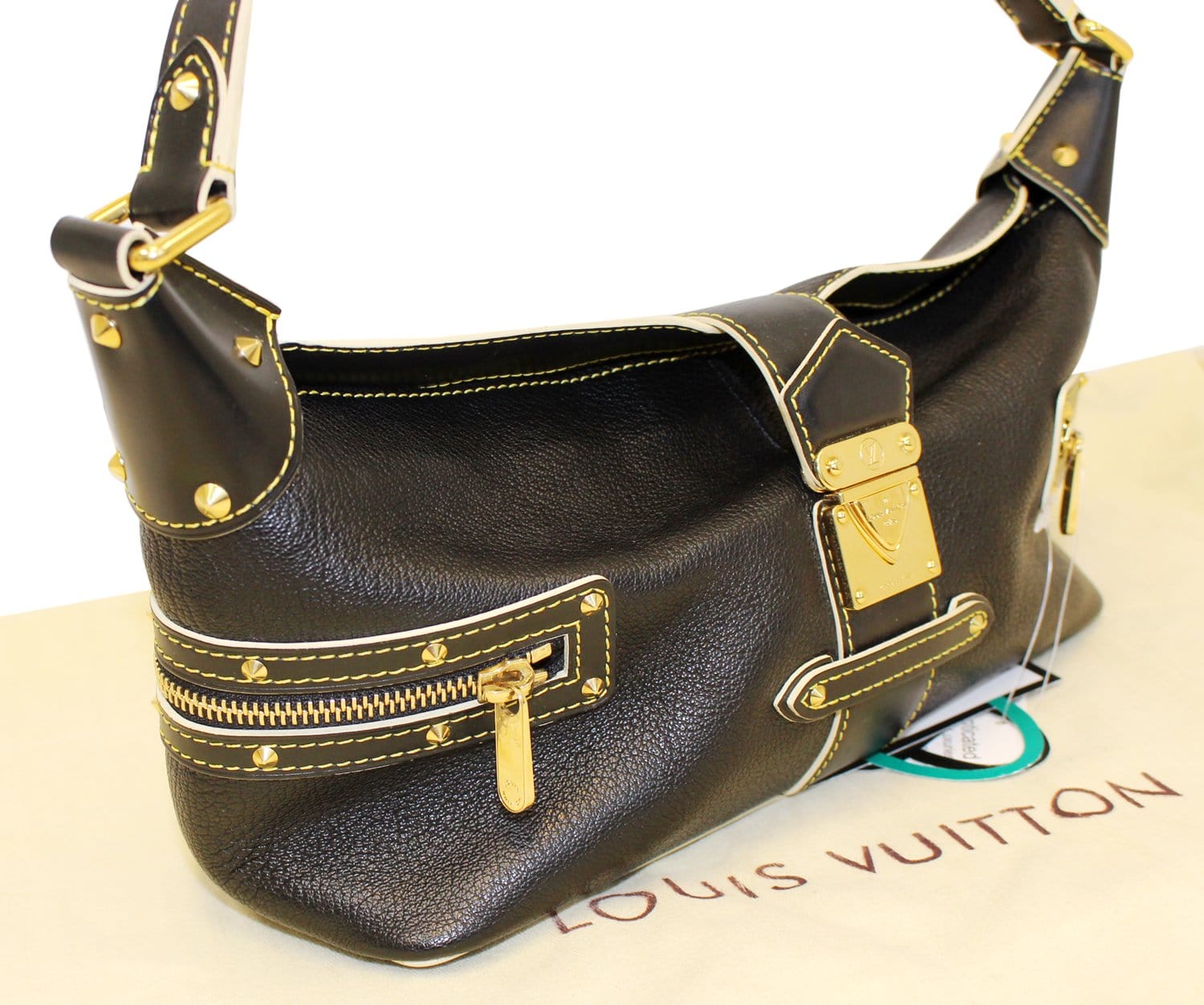 Louis Vuitton Black Suhali Leather Le Confident Bag.  Luxury