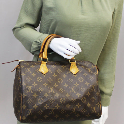 LOUIS VUITTON Speedy 30 Monogram Canvas Satchel Bag