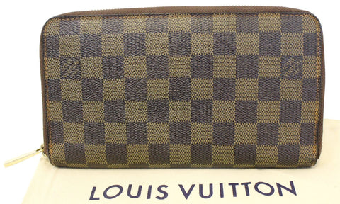 LOUIS VUITTON Damier Ebene Brown Zippy Wallet 