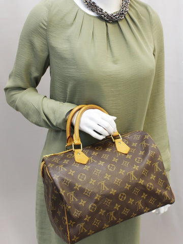 LOUIS VUITTON Monogram Canvas Speedy 30 Satchel Bag