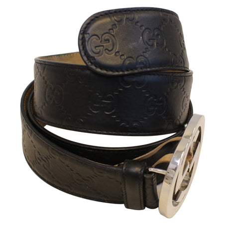 GUCCI Interlocking G Guccissima Leather Signature Belt Size 100/40