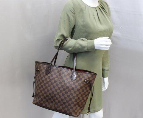 LOUIS VUITTON Damier Ebene Neverfull MM Shoulder Bag