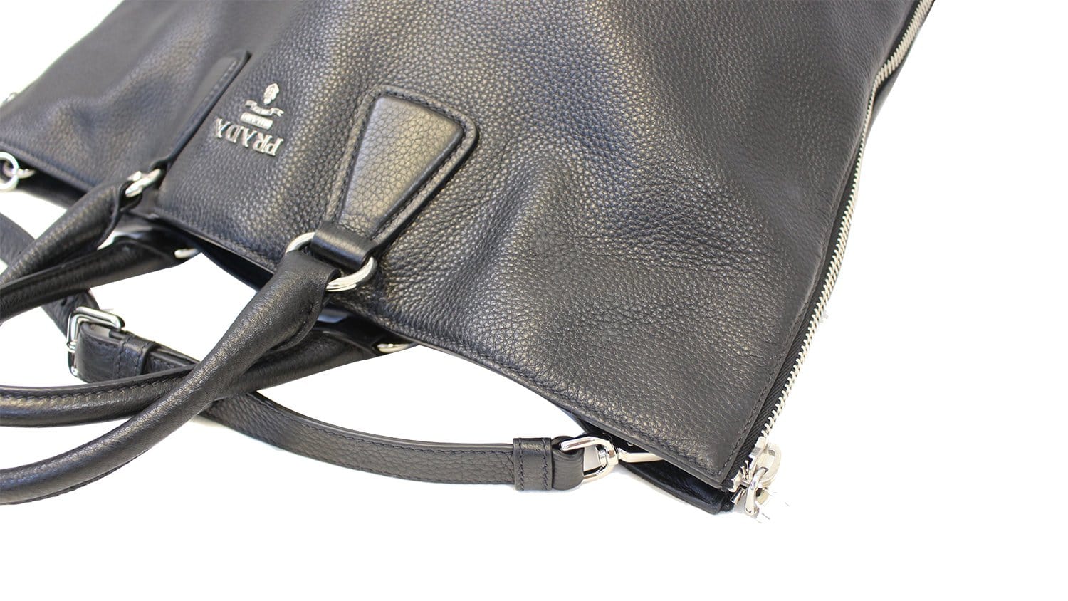 Prada Black Vitello Phenix Leather Shopping Tote Bag 1BG865 – ZAK BAGS ©️