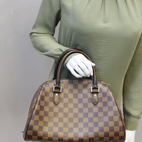 LOUIS VUITTON Ribera MM Damier Ebene Brown Satchel Bag