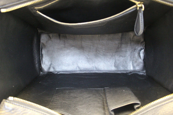 CELINE Medium Phantom Luggage Calfskin Leather Tote Bag Black 