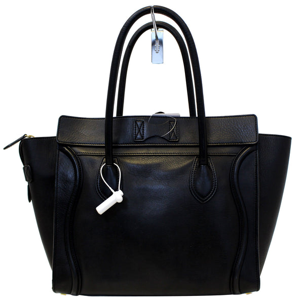 CELINE Medium Phantom Luggage Calfskin Leather Tote Bag Black 