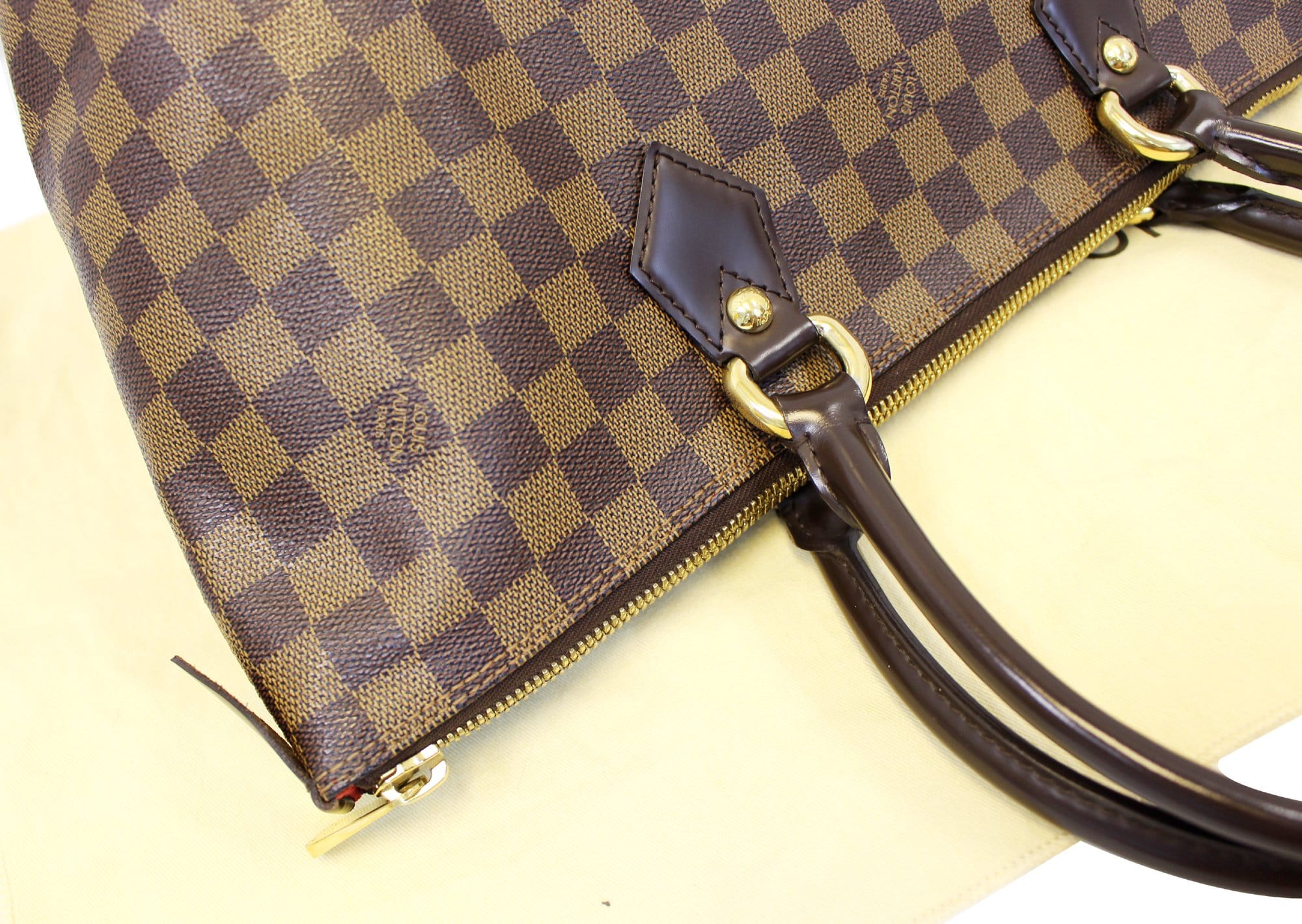 Authentic Louis Vuitton Damier Ebene Saleya PM Satchel Shoulder Handbag  M41427