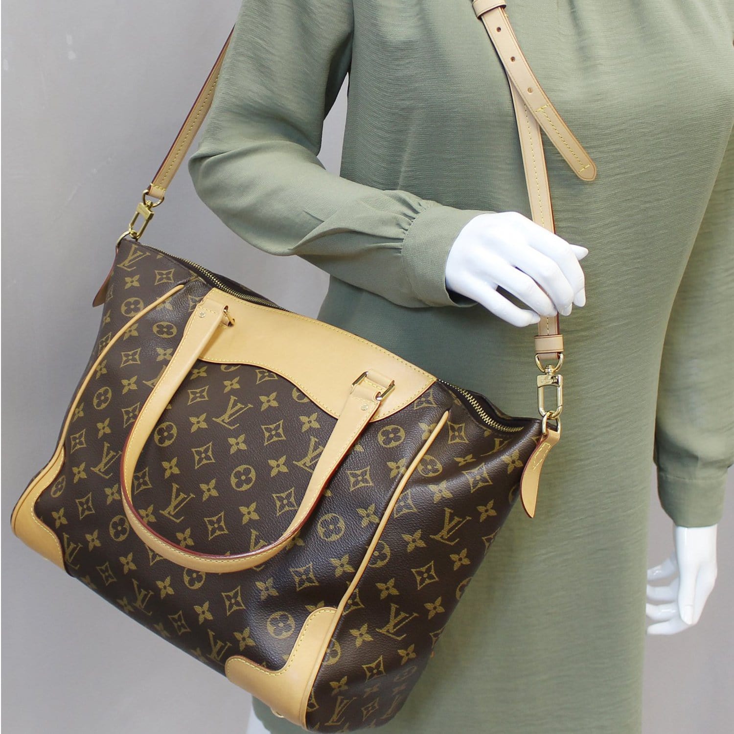 Louis Vuitton Monogram Leather Estrela NM Shopper Bag Brown Black