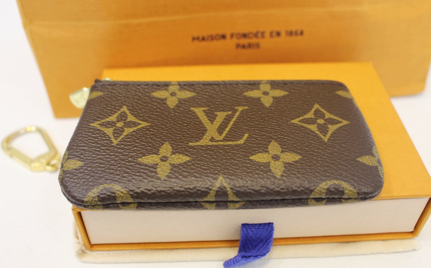 Auth Louis Vuitton Monogram Pochette Cles Coin Case Key Case M62650 Used