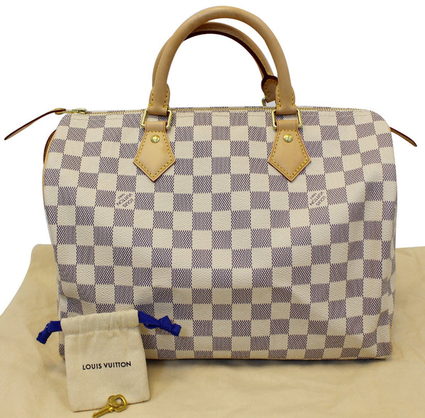 LOUIS VUITTON Speedy 30 Damier Azur Satchel Handbag