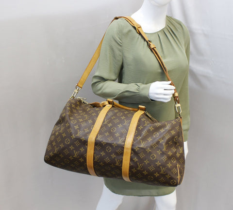 LOUIS VUITTON Monogram Keepall 50 Bandouliere Travel Bag