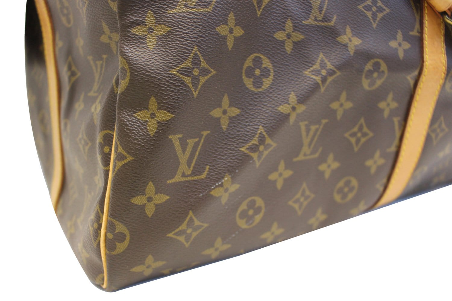 Louis Vuitton Monogram Keepall Bandouliere 55 Boston Duffle Bag with Strap  For Sale at 1stDibs