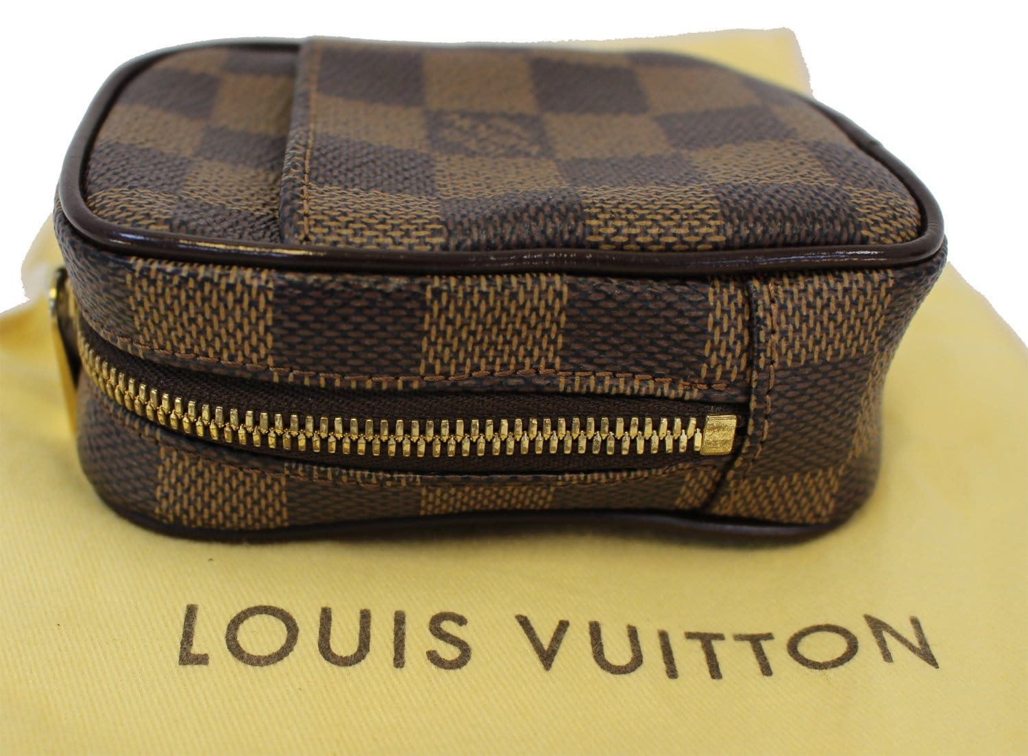 Louis Vuitton Vintage - Damier Ebene Wristlet Bag Pouch - Brown