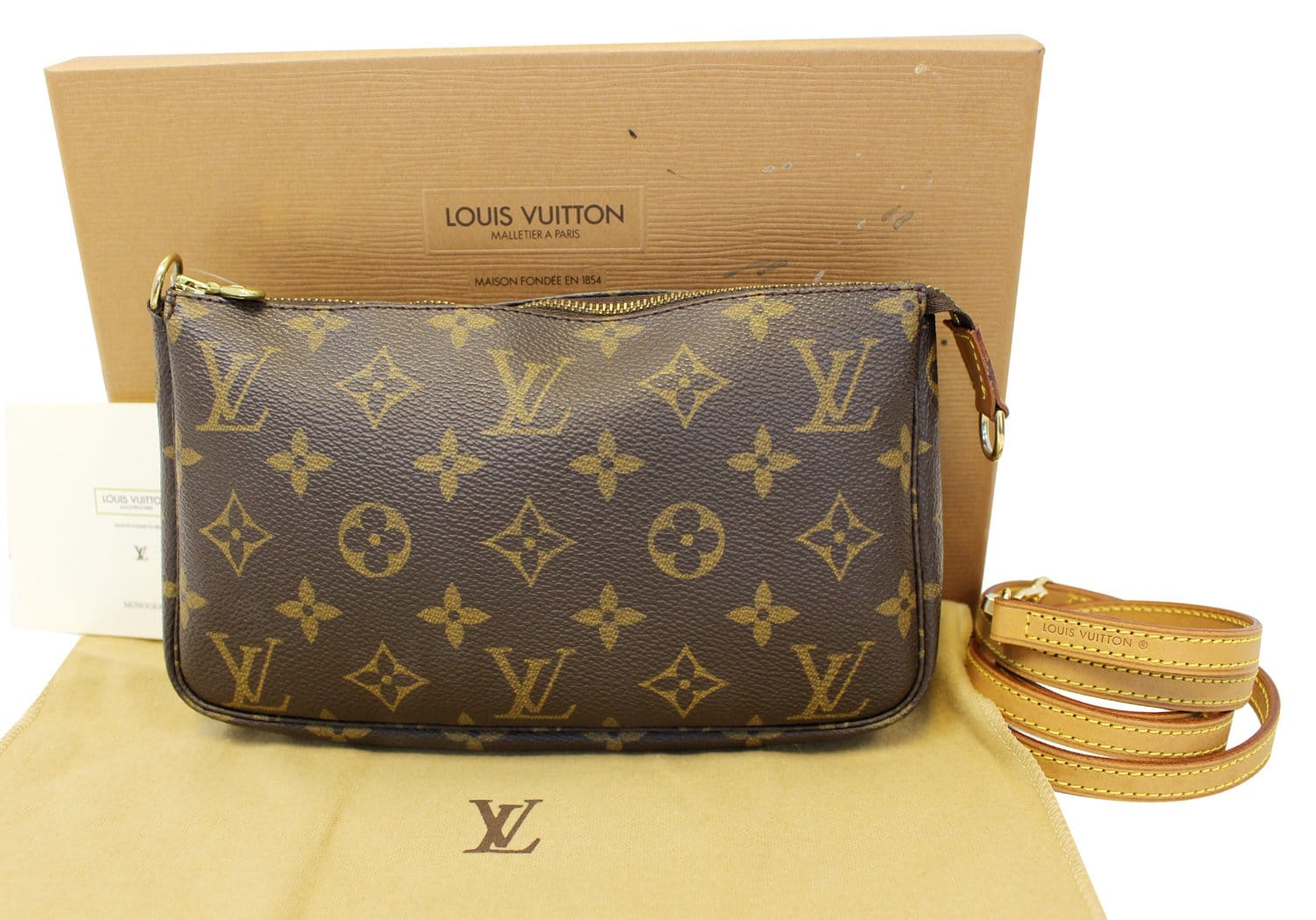 Louis Vuitton Monogram Pochette Accessoires Long Strap (SHG-L6L2rq