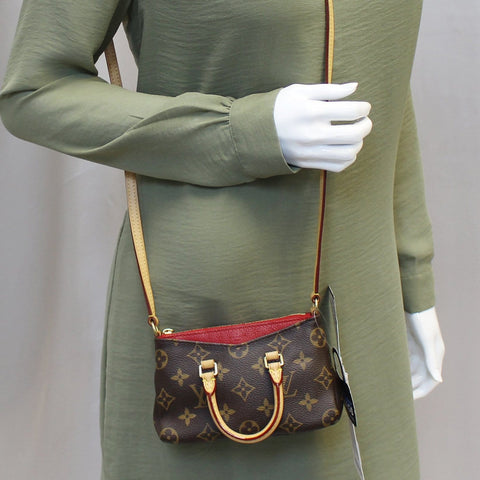 LOUIS VUITTON Nano Pallas Monogram Canvas Shoulder Crossbody Bag