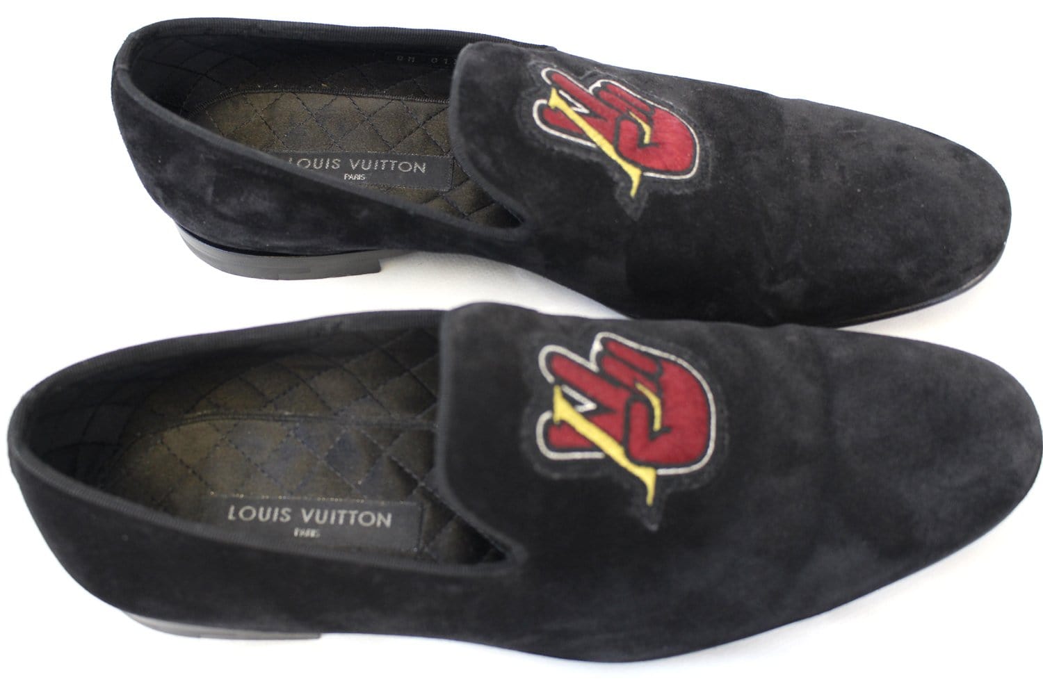 LOUIS VUITTON MENS BLACK VELVET EVENING LOAFERS SIZE 8 1/2 MADE IN  ITALY🇮🇹