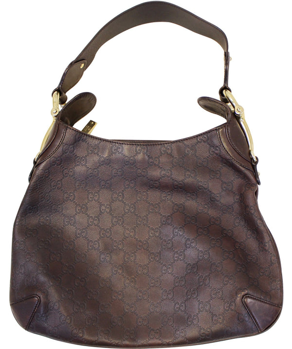 GUCCI Brown Guccissima Leather Horsebit Creole Hobo Bag