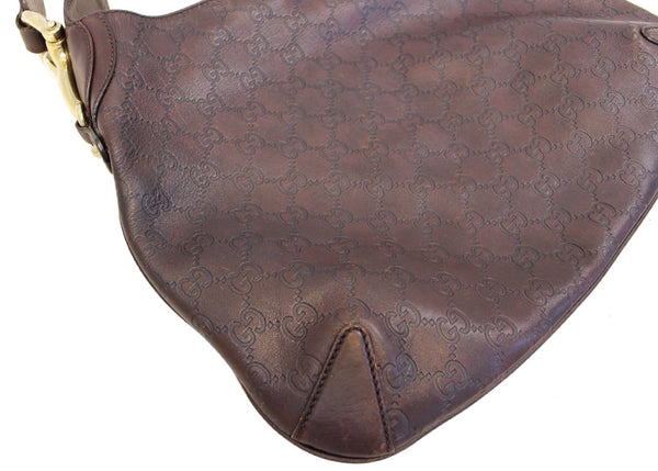 GUCCI Brown Guccissima Leather Horsebit Creole Hobo Bag