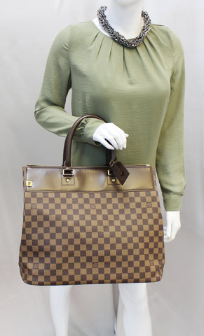 LOUIS VUITTON Damier Ebene Greenwich PM Travel Bag