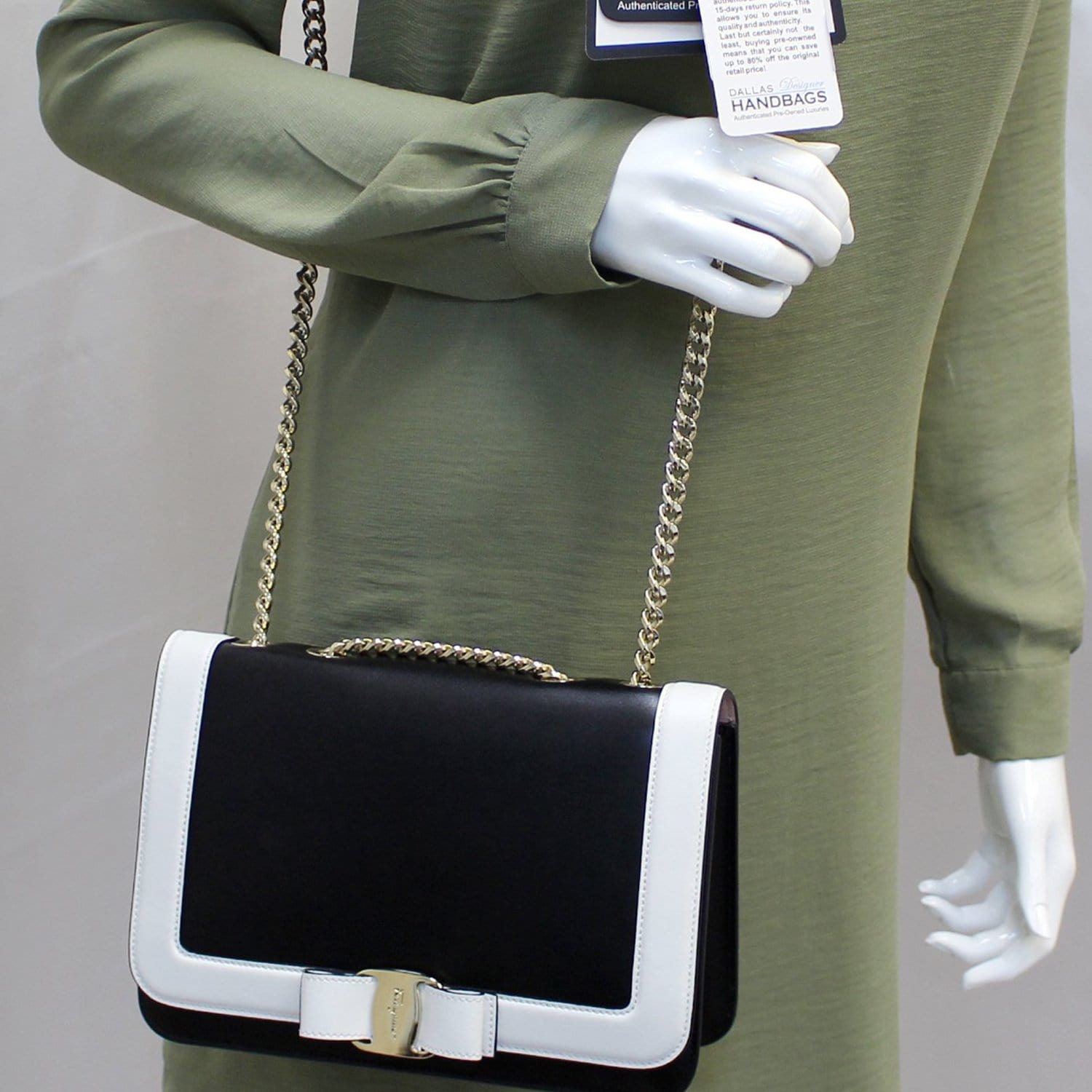Salvatore Ferragamo Kelly Top Handle in White Handbag - Authentic Pre-Owned Designer Handbags