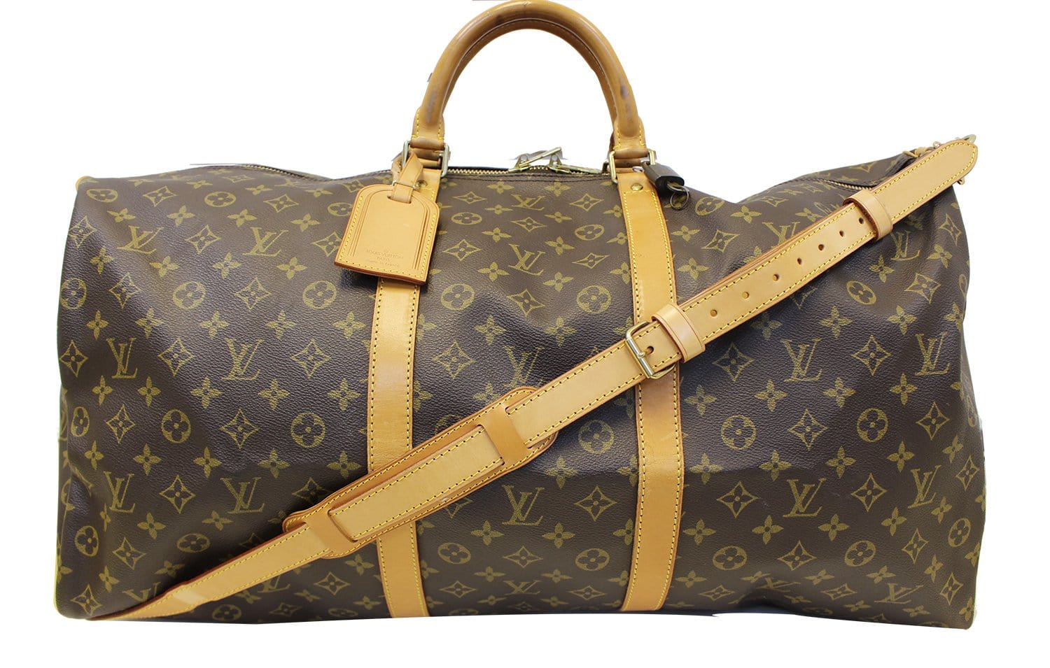 LOUIS VUITTON Monogram Canvas Keepall Bandouliere 60 Travel Bag E4031