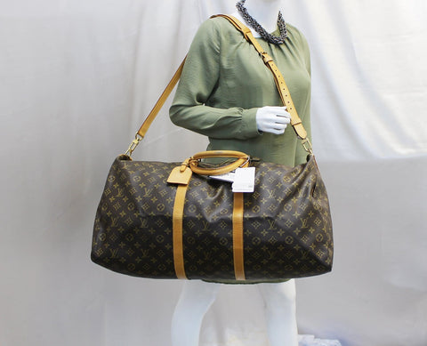 LOUIS VUITTON Monogram Canvas Keepall 60 Bandouliere Travel Bag