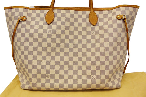 LOUIS VUITTON Damier Azur Neverfull GM Brown Tote Shoulder Bag