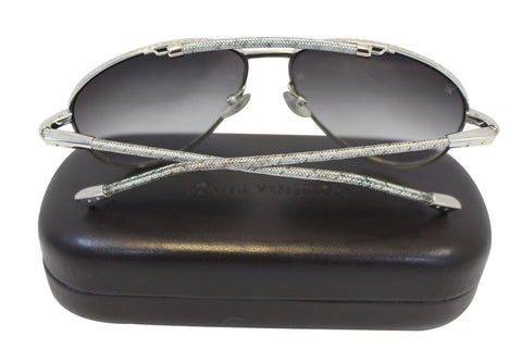 LOUIS VUITTON Metal Frame Silver Petite Viola Pilot Sunglasses