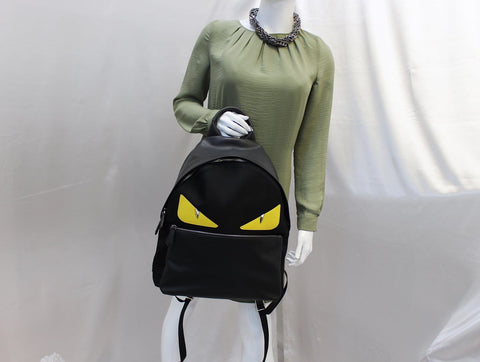 FENDI Black Large Monster Eyes Backpack Bag 