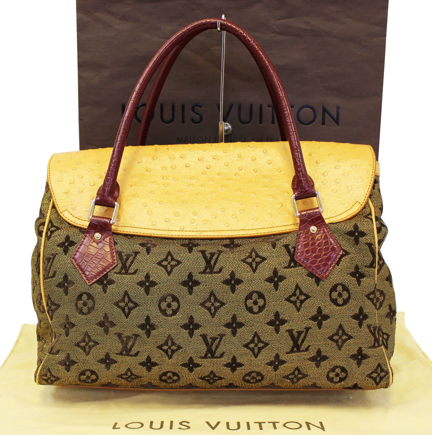 Louis Vuitton Limited Edition Cognac Ostrich & Classic Monogram