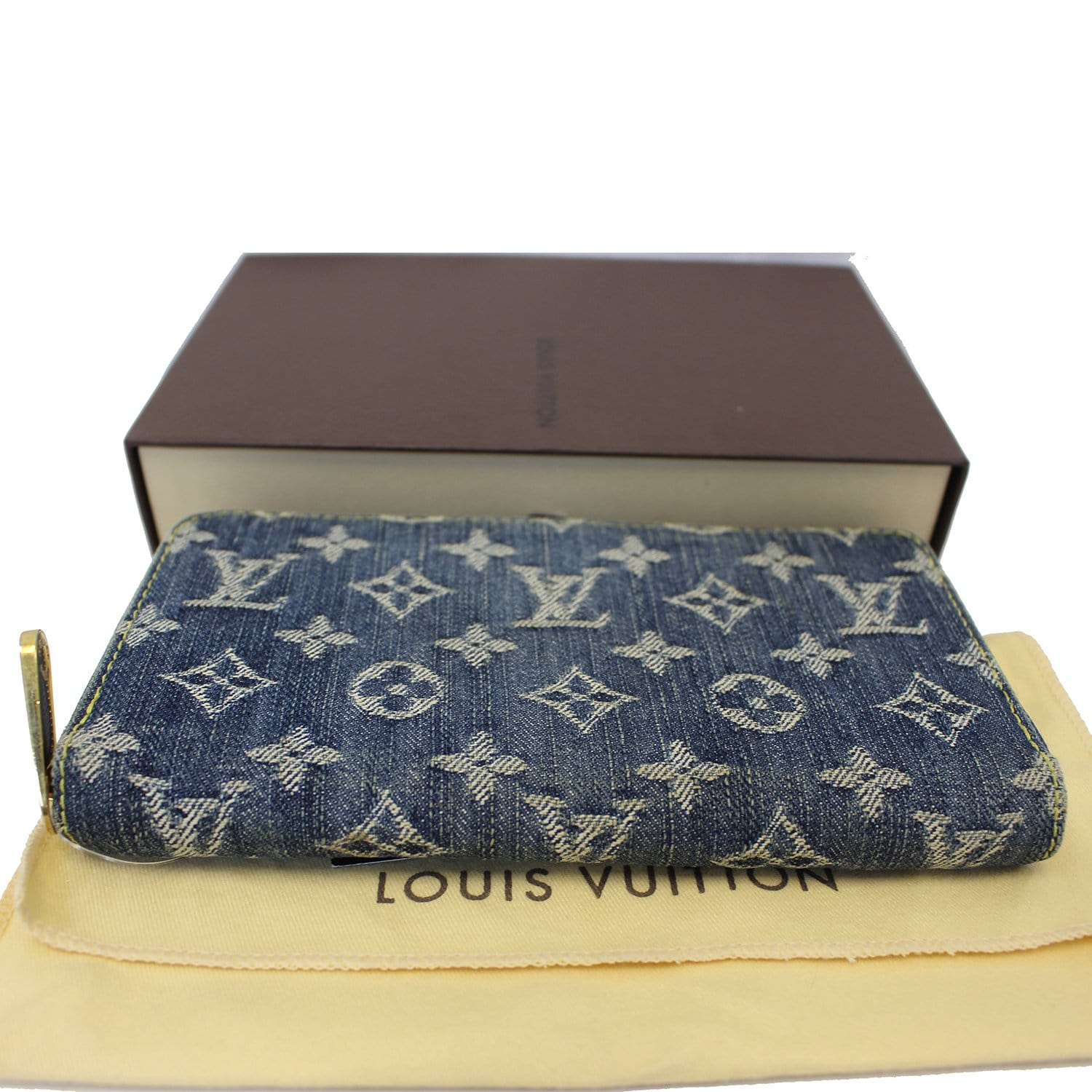 LOUIS VUITTON Monogram Denim Mini Zippy Wallet Wallet Blue M95342