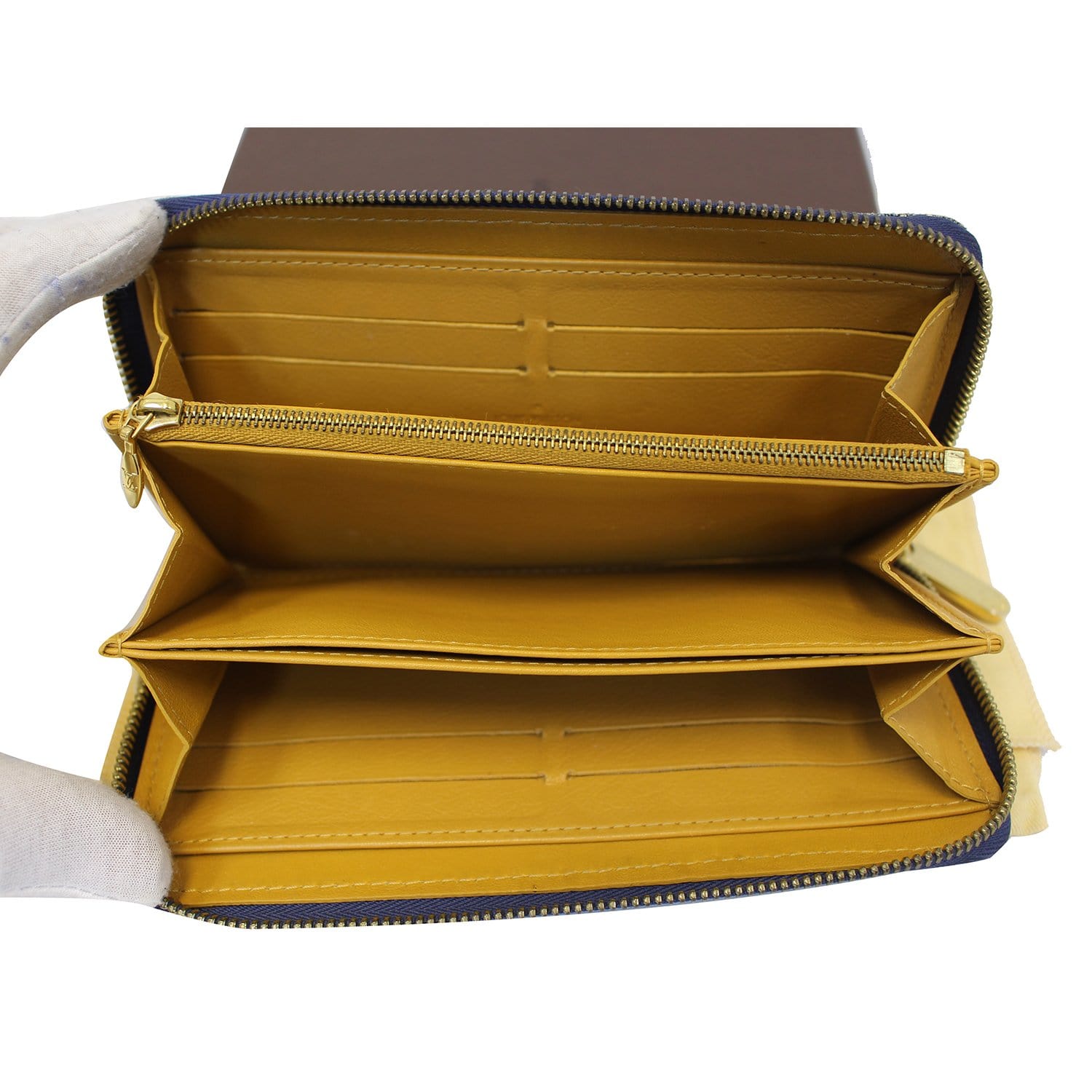 Louis Vuitton Denim Epi Zippy Coin Purse Compact Wallet 872715