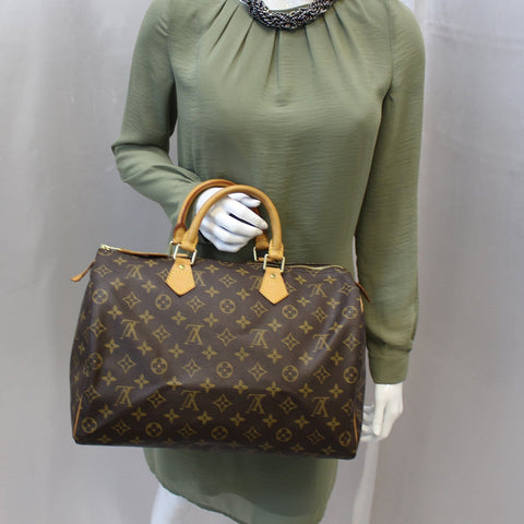 LOUIS VUITTON Speedy 35 Monogram Canvas Satchel Bag