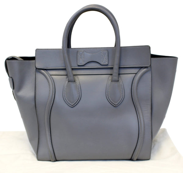 CELINE Grey Calfskin Leather Mini Luggage Tote Bag