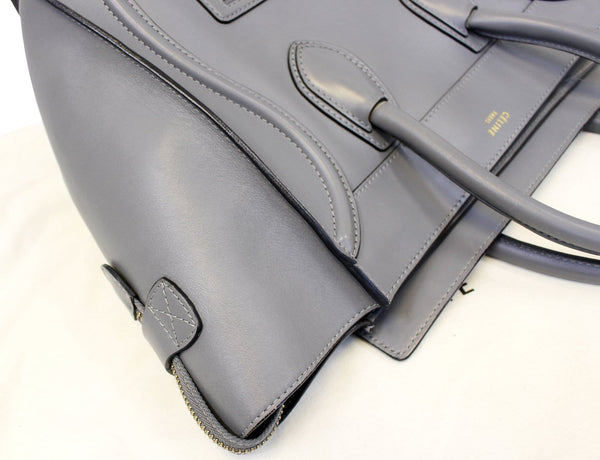 CELINE Grey Calfskin Leather Mini Luggage Tote Bag