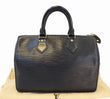 LOUIS VUITTON Black Epi Leather Speedy 25 Satchel Handbag