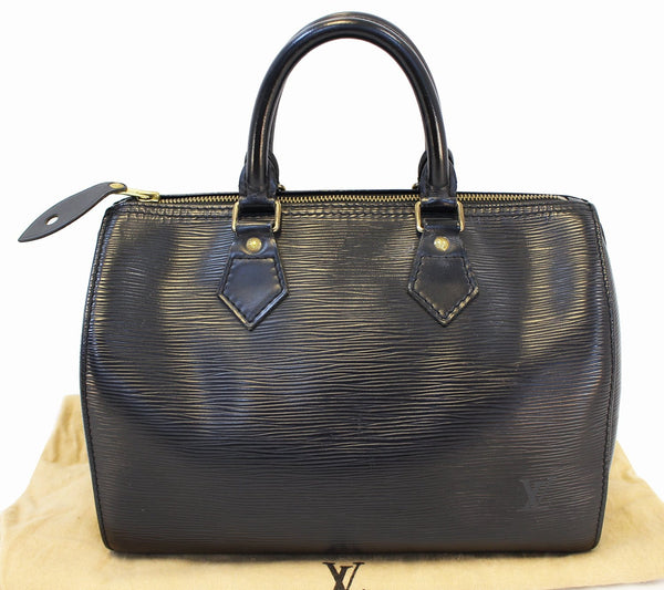 LOUIS VUITTON Black Epi Leather Speedy 25 Satchel Handbag