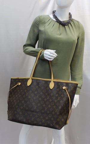 LOUIS VUITTON Monogram Canvas Neverfull GM Brown Tote Bag