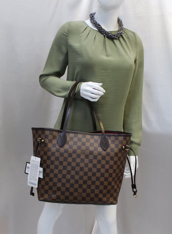 LOUIS VUITTON Damier Ebene Neverfull MM Shoulder Bag