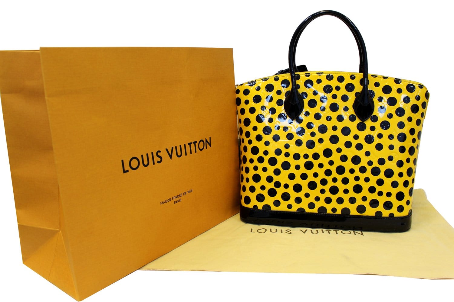 Louis Vuitton x Yayoi Kusama Alma BB Yellow/Black in Grained