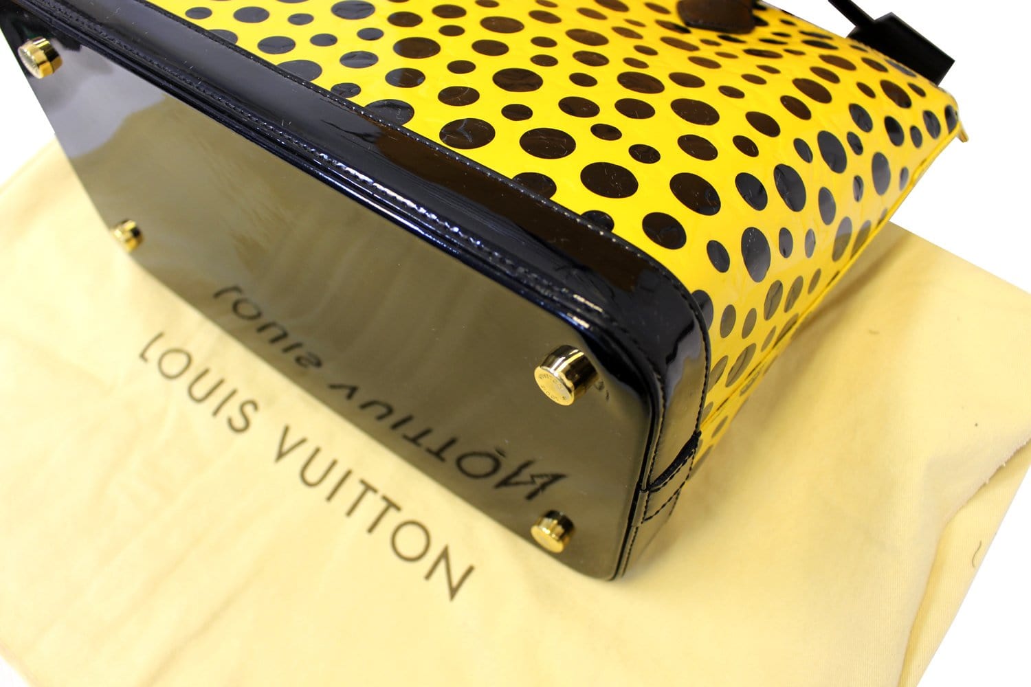 Louis Vuitton x Yayoi Kusama Alma BB Yellow/Black in Grained