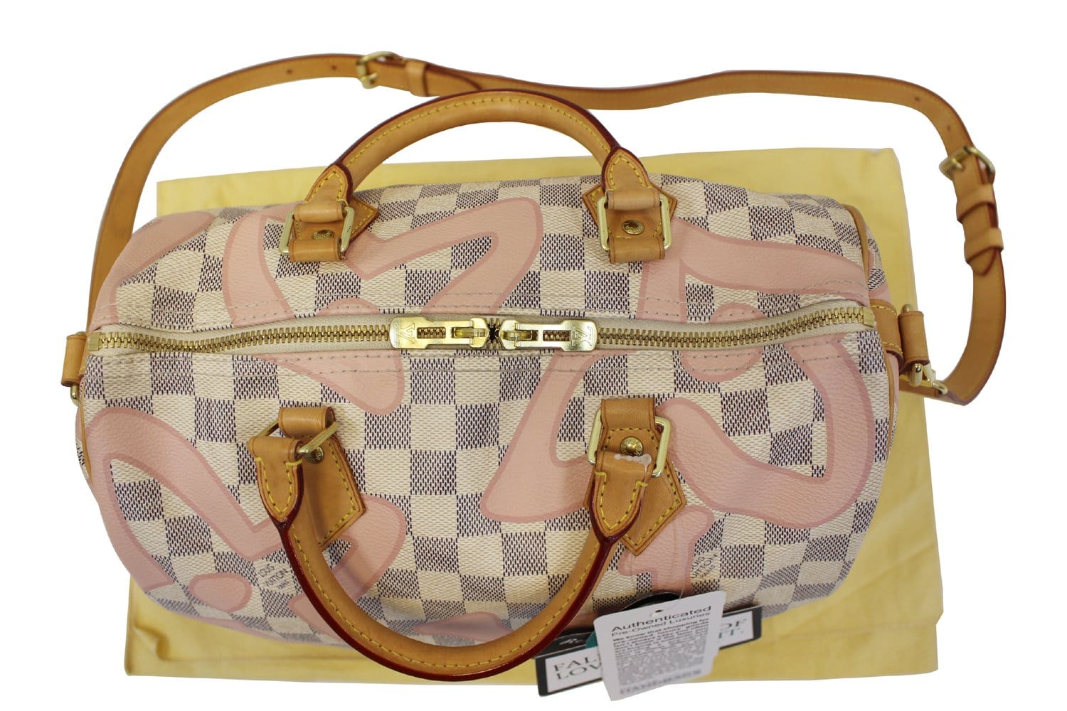 Louis Vuitton Limited Edition Damier Azur Summer Trunks Trompe L'oeil  Speedy 30 Bandouliere Bag - Yoogi's Closet