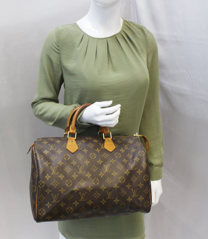 LOUIS VUITTON Monogram Canvas Speedy 35 Satchel Used Bag