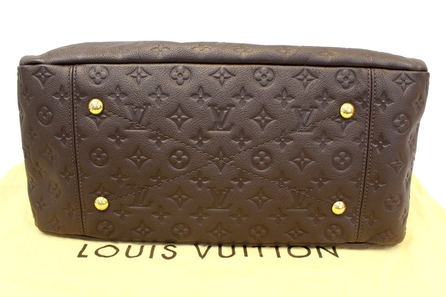 LOUIS VUITTON Artsy MM Monogram Empreinte Leather Shoulder Bag Terre