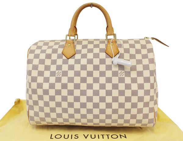 LOUIS VUITTON Speedy 35 Damier Azur Canvas  Satchel Bag