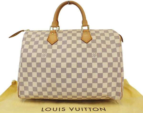 LOUIS VUITTON Speedy 35 Damier Azur Canvas  Satchel Bag