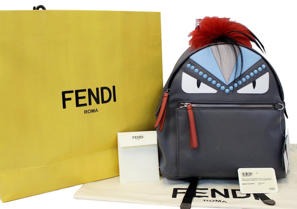 Fendi Monster Eyes Grey Backpack Bag