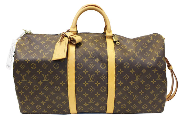 LOUIS VUITTON Monogram Keepall Bandouliere 55 Boston Bag